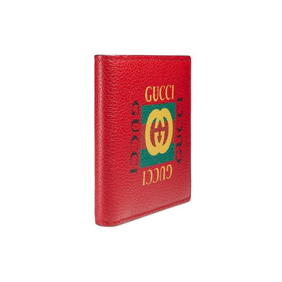 NWT Gucci Print Leather Mini Bi-fold Wallet in Red - Picture 3 of 8